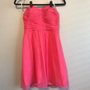 Donna Morgan Pink Strapless Pleated Dress | Size 2